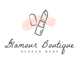 Glamour - Pastel Lipstick Smudge logo design