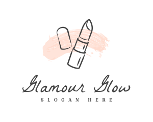 Glamour - Pastel Lipstick Smudge logo design