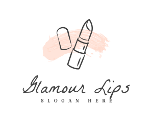 Lipstick - Pastel Lipstick Smudge logo design