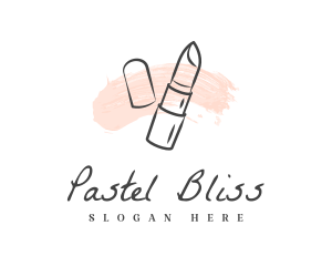 Pastel Lipstick Smudge logo design