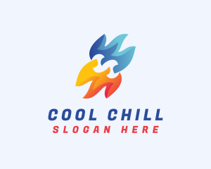 Refrigerator - Cool Fire Water logo design