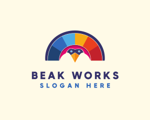 Peacock Bird Tail logo design