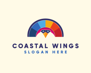 Seagull - Peacock Bird Tail logo design