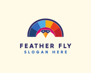 Peacock Bird Tail logo design