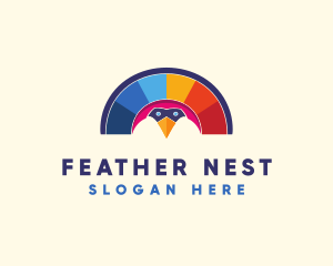 Peacock Bird Tail logo design