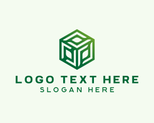 Logistics Service - Green Cube Logistics logo design