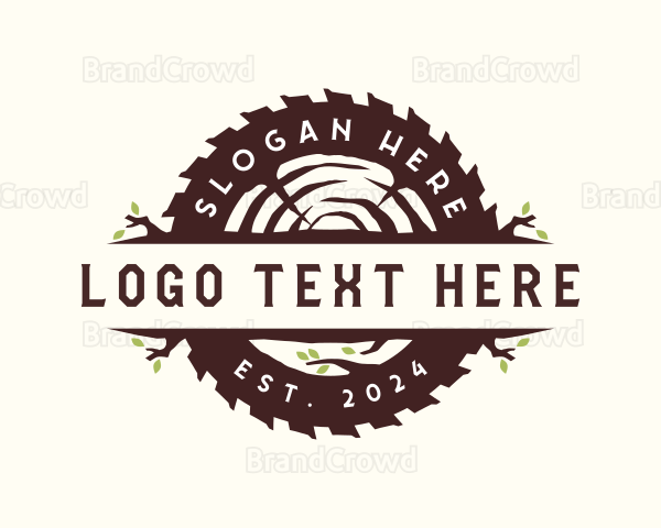 Wooden Saw Lumber Logo