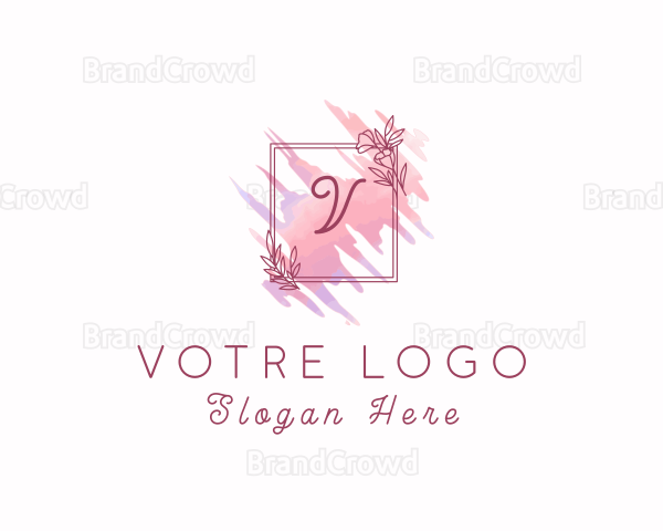 Floral Frame Watercolor Logo