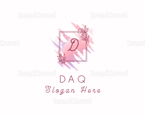 Floral Frame Watercolor Logo