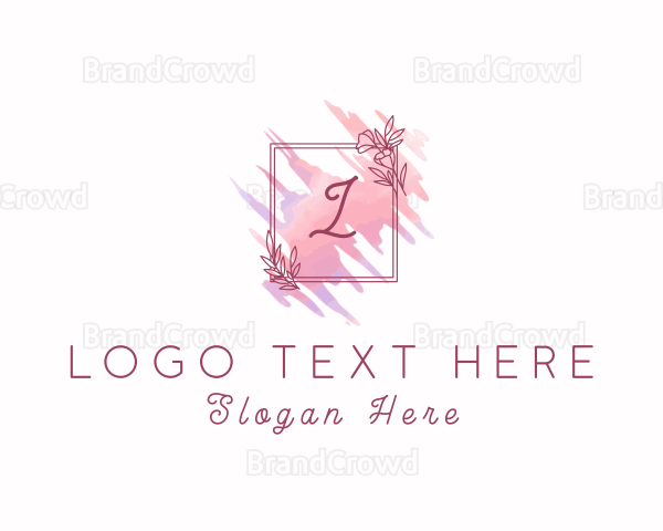 Floral Frame Watercolor Logo