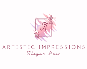 Floral Frame Watercolor logo design