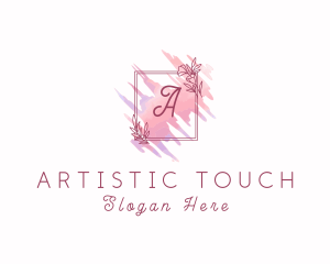 Floral Frame Watercolor logo design