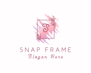 Floral Frame Watercolor logo design