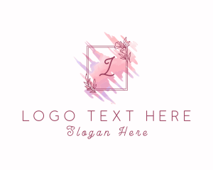 Floral Frame Watercolor Logo