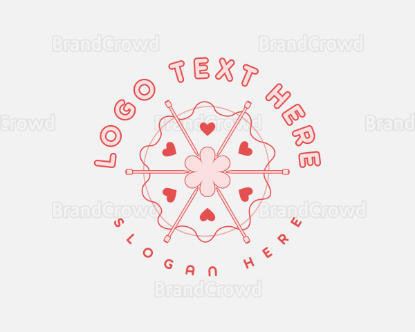 Heart Knitting Needle Logo