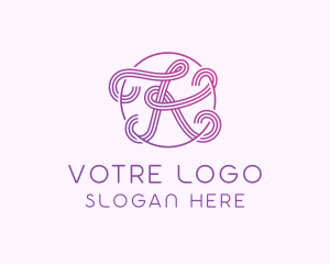 Florist - Fancy Purple Letter K logo design