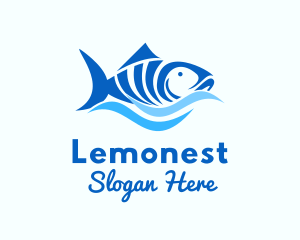 Aquaponics - Blue Tuna Fish logo design