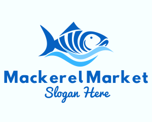 Mackerel - Blue Tuna Fish logo design