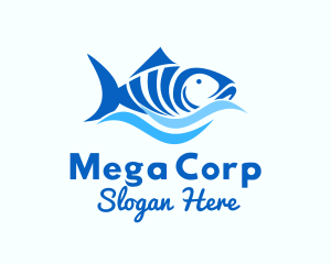 Blue Tuna Fish logo design