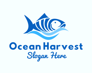 Aquaculture - Blue Tuna Fish logo design