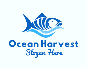 Blue Tuna Fish logo design