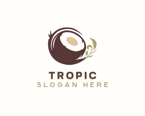 Organic Coconut Tropical logo design