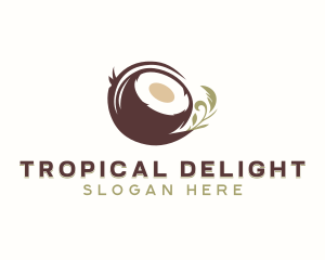 Organic Coconut Tropical logo design