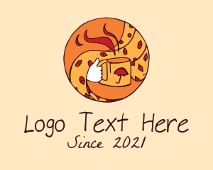 Cappuccino - Autumn Hot Tea logo design