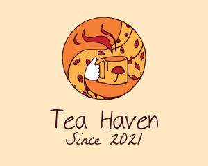 Autumn Hot Tea  logo design