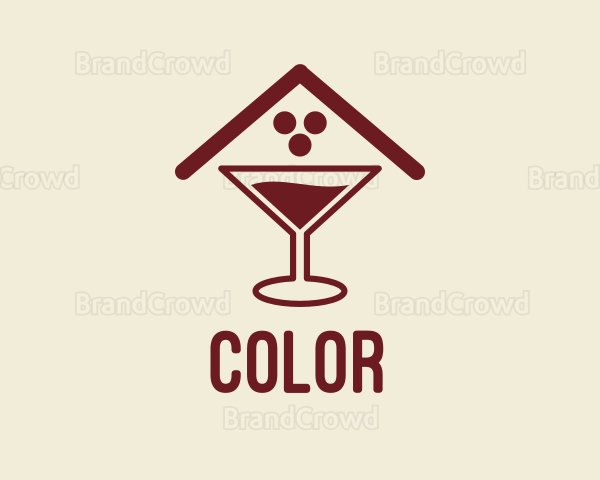 Cocktail Glass Pub Logo