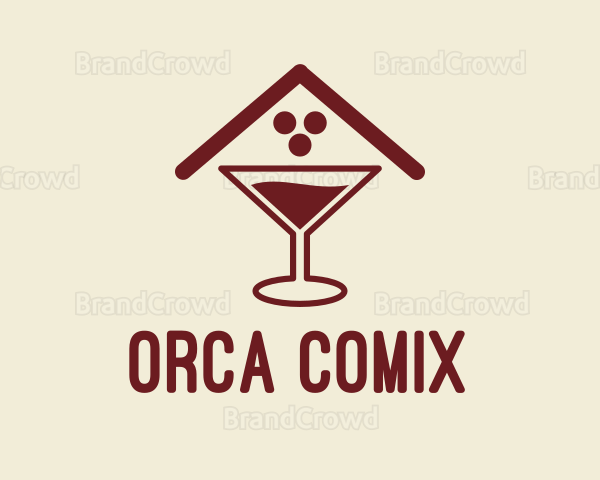 Cocktail Glass Pub Logo
