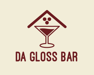 Cocktail Glass Pub  logo design