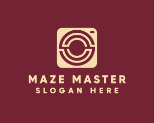 Labyrinth Maze Instant Camera logo design