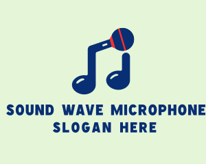 Microphone - Blue Musical Microphone logo design