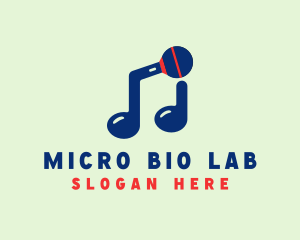 Blue Musical Microphone logo design