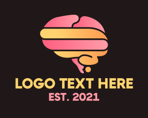 Online Class - Big Brain Gradient logo design