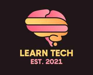 E Learning - Big Brain Gradient logo design