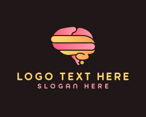 Online Class - Big Brain Gradient logo design