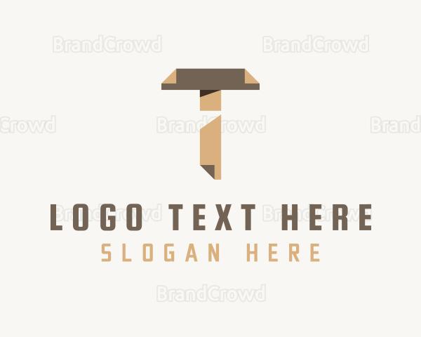 Paper Fold Document Letter T Logo