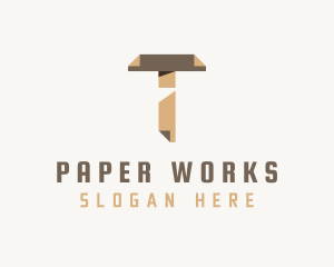 File - Paper Fold Document Letter T logo design