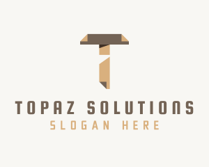 Paper Fold Document Letter T logo design