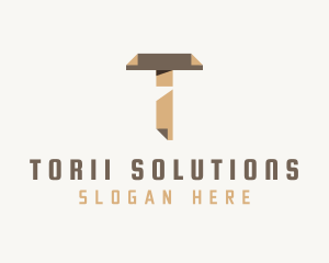 Paper Fold Document Letter T logo design