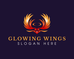 Wings Angel Halo logo design