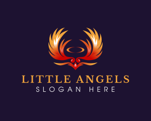 Wings Angel Halo logo design