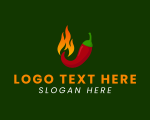 Red Vegetable - Spicy Chili Flame logo design