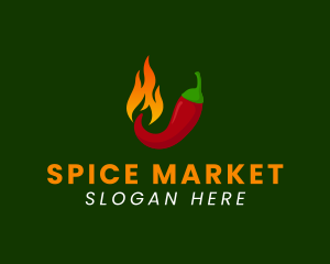 Spicy Chili Flame logo design