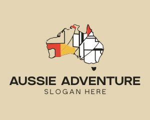 Aussie - Abstract Australia Map logo design