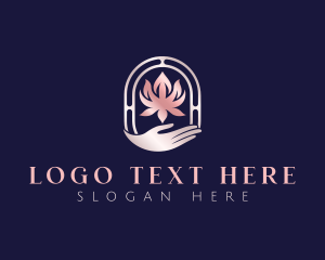 Cosmetic - Lotus Flower Hand logo design