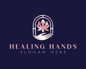 Lotus Flower Hand logo design