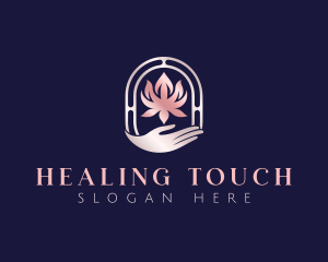 Lotus Flower Hand logo design